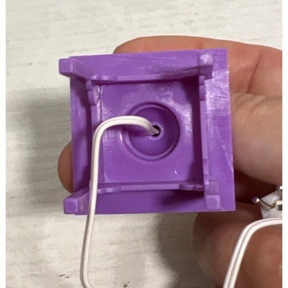 Dollhouse Lamp on End Table Purple With Clear Shade & Plug-In Cord 3" Tall - Picture 4 of 4